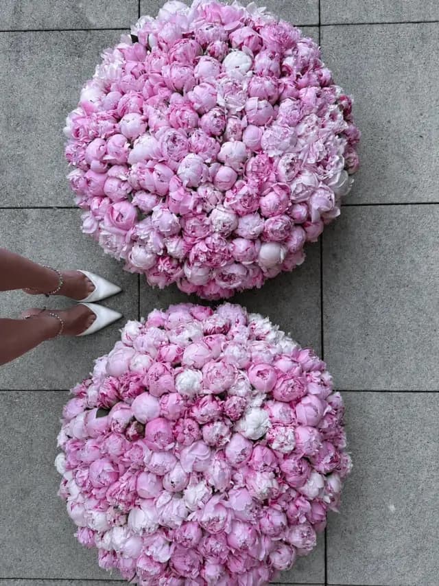 Сет из 2-х корзин из 125 пионов "CLASSIC PEONY SET"
