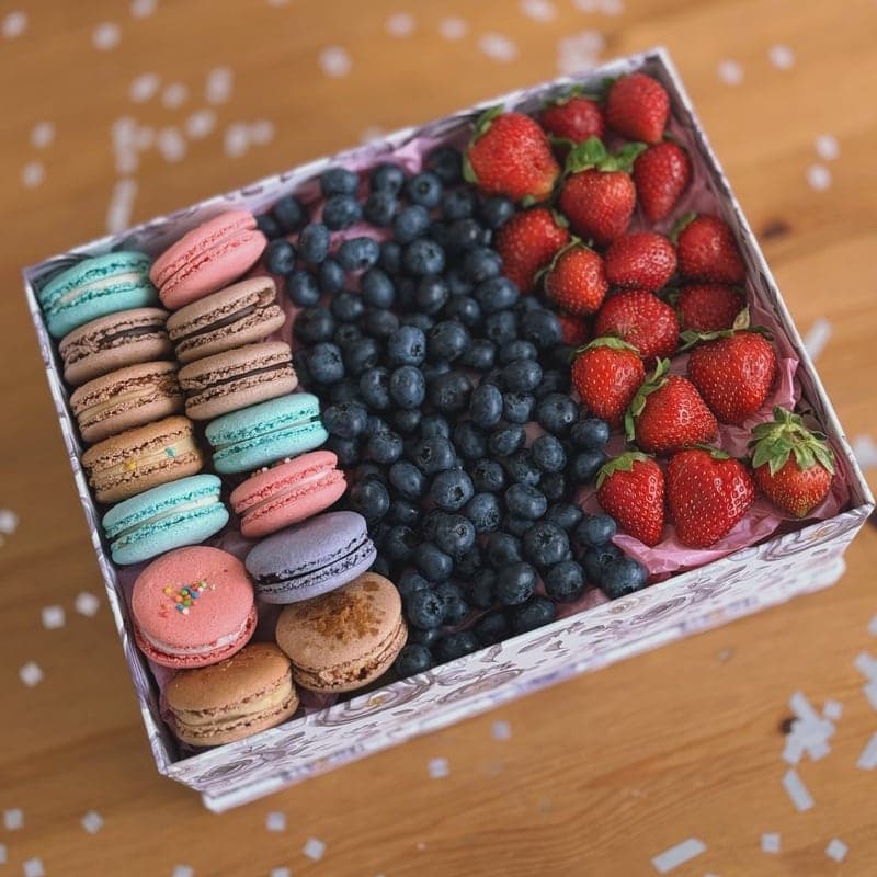 Коробочка с макарунами и ягодами "BERRY & MACARON DUO" — Фото 4