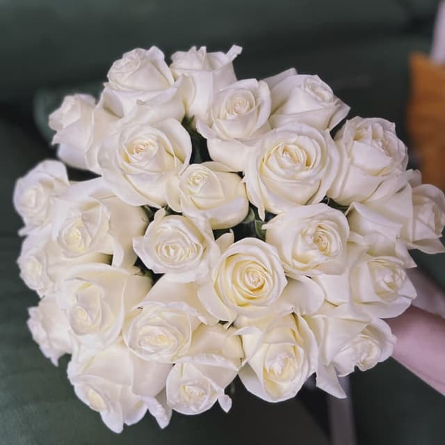 Букет из 19 белых роз "CLASSIC WHITE"