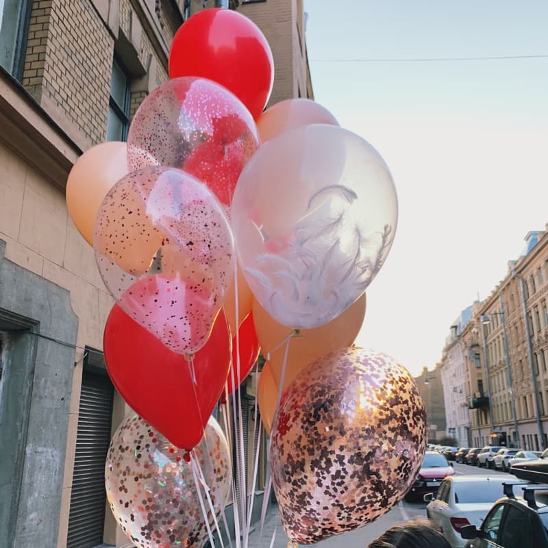 Набор из 15 шариков в красной гамме "RED BALOONS" — Фото 3