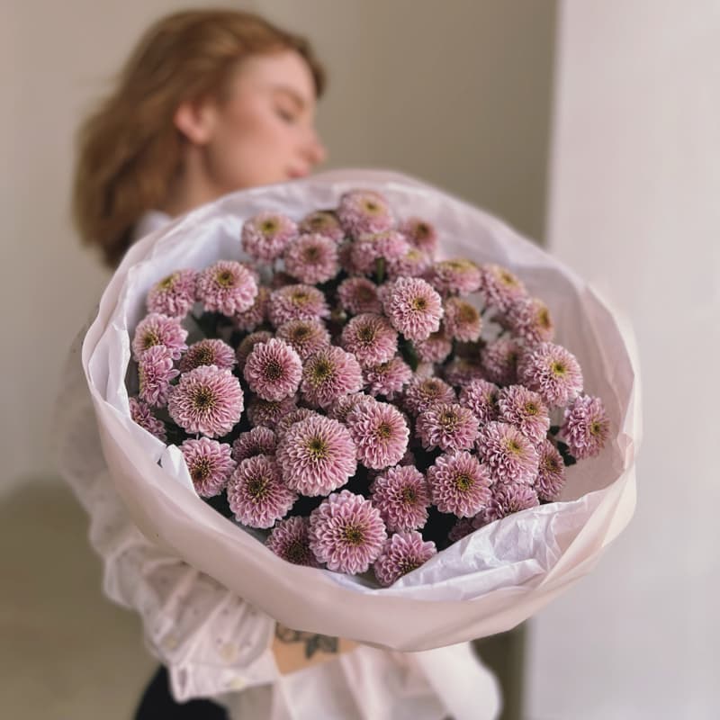 Букет из 15 хризантем сантини "ELLISON SWEET" — Фото 6