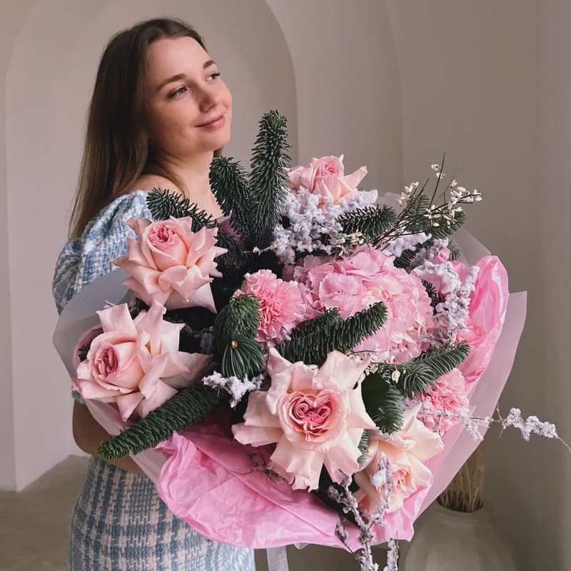 Новогодний букет "LOVE U DEERLY"