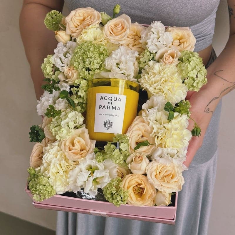 Коробочка с цветами и свечой ACQUA DI PARMA "ITALIAN BLOOM" — Фото 3