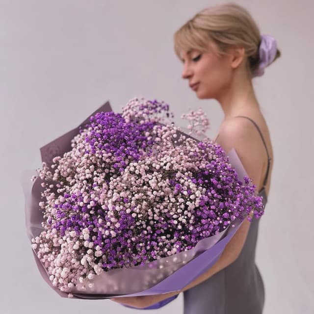 Букет из 11 веток гипсофилы "LAVENDER PASTEL"
