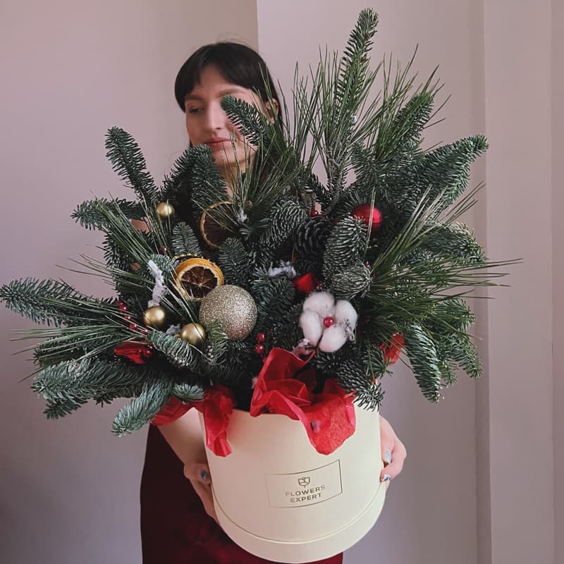 Новогодняя композиция в коробке "ELF MADE" — Фото 3