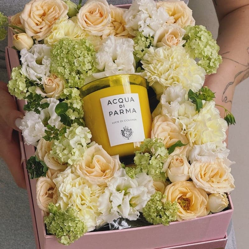 Коробочка с цветами и свечой ACQUA DI PARMA "ITALIAN BLOOM" — Фото 4