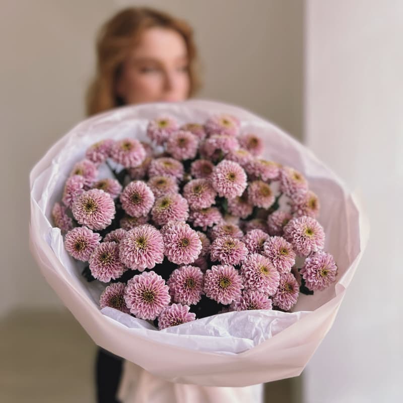 Букет из 15 хризантем сантини "ELLISON SWEET" — Фото 2