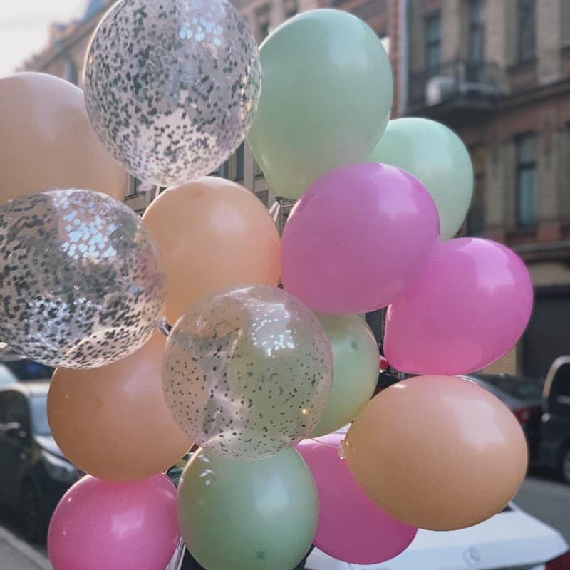 Открыть фото крупно Набор из 15 шариков в розовой гамме "PASTEL BALLONS" — Фото 2