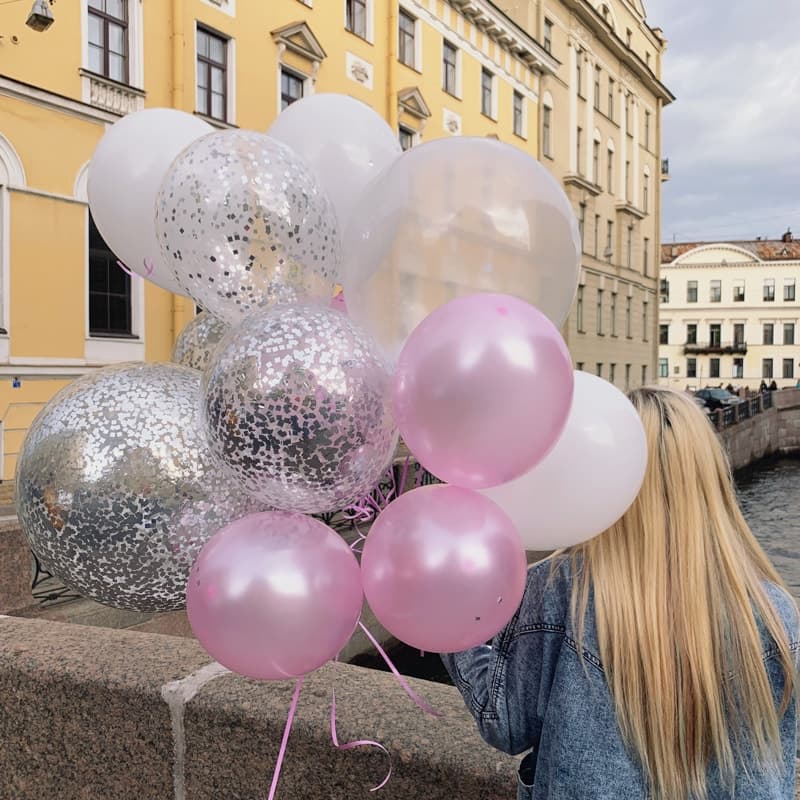 Открыть фото крупно Набор из 15 шариков в розовой гамме "PINK BALLONS"
