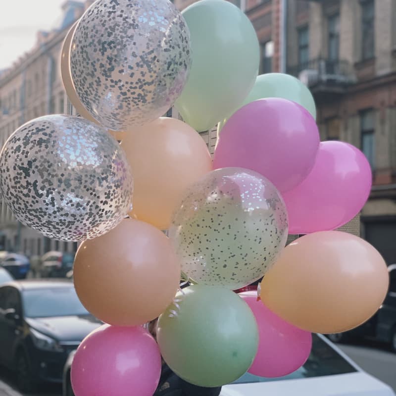 Открыть фото крупно Набор из 15 шариков в розовой гамме "PASTEL BALLONS" — Фото 3