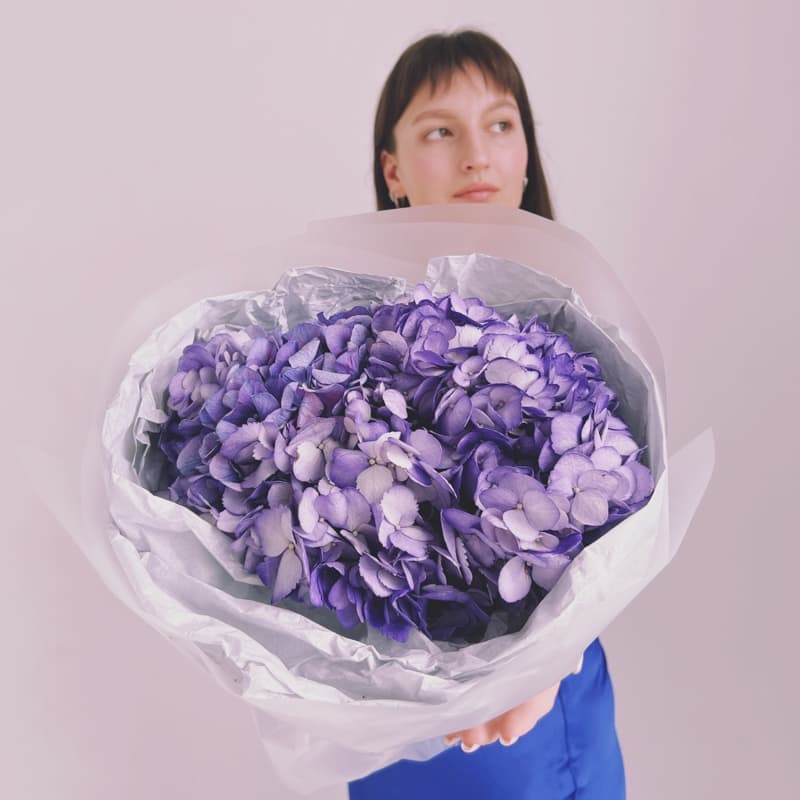 Открыть фото крупно Букет из 3 гортензий "LAVENDER AIR"