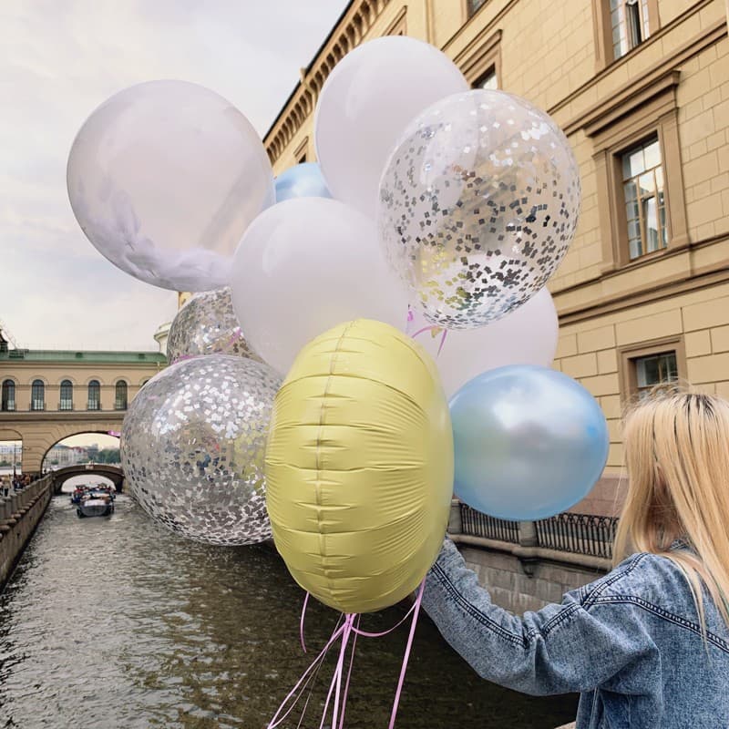 Открыть фото крупно Набор из 11 шариков в голубой гамме "BLUE BALOONS" — Фото 3