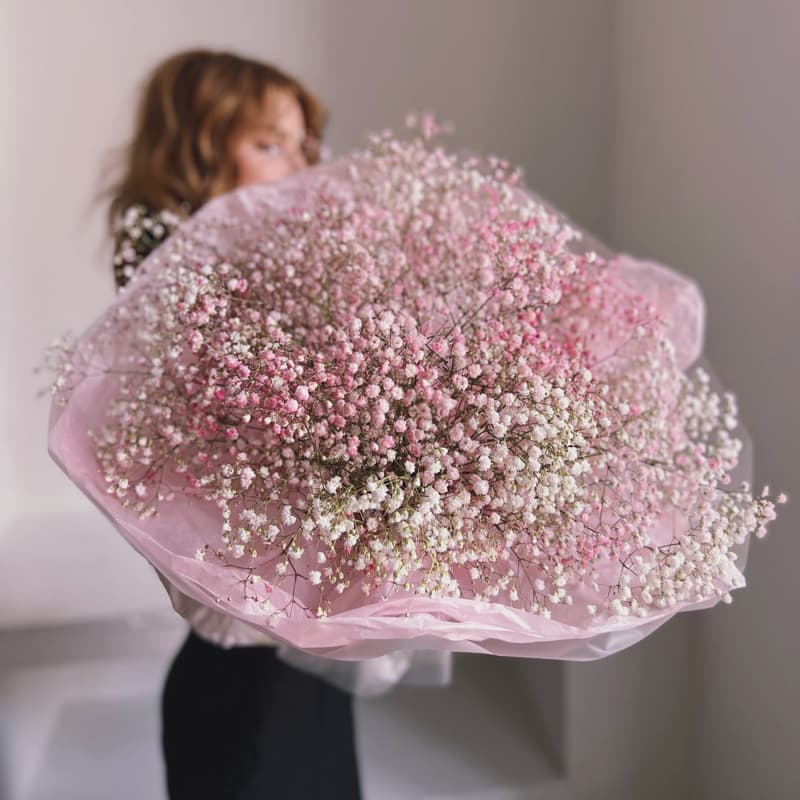 Открыть фото крупно Букет из 15 веток гипсофилы "PINK PASTEL"