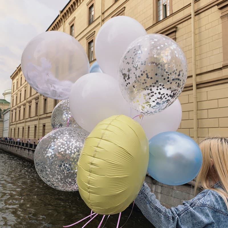 Открыть фото крупно Набор из 11 шариков в голубой гамме "BLUE BALOONS" — Фото 2